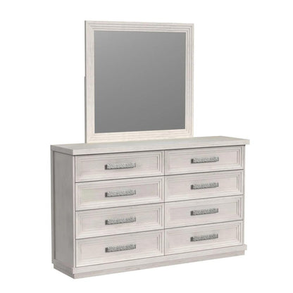 Picket House Furnishings - Rhiannon Dresser and Mirror Set in Antique White - B-11600-7-DRMR veiw 1