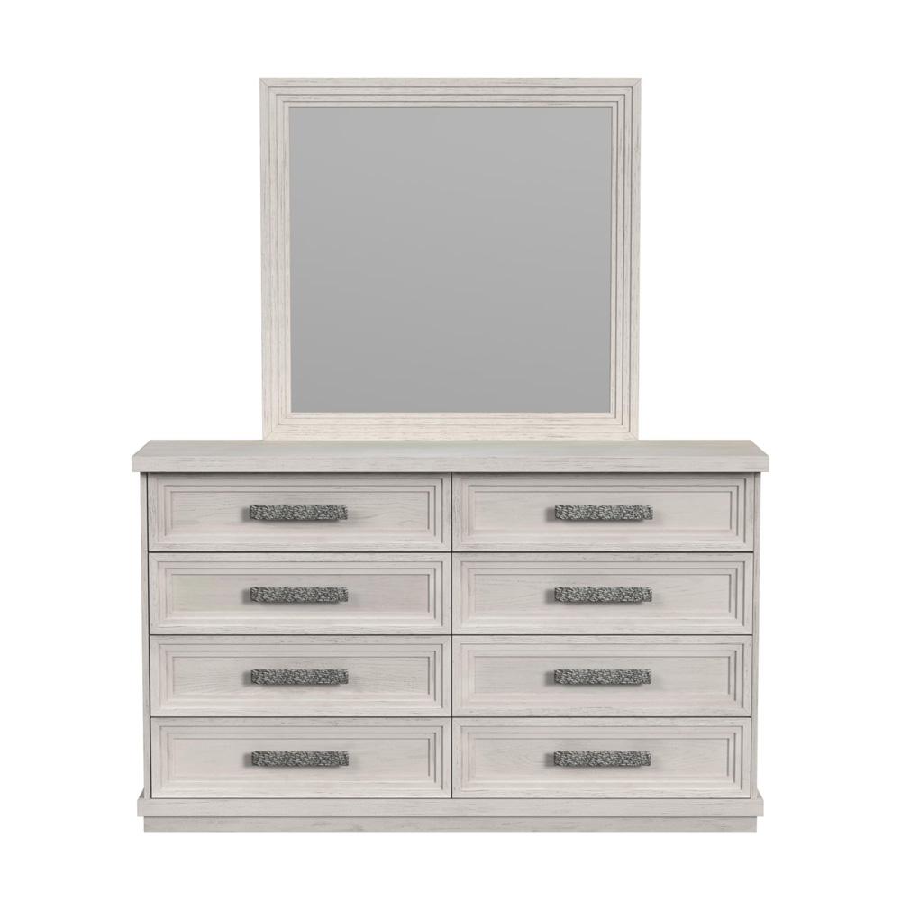 Picket House Furnishings - Rhiannon Dresser and Mirror Set in Antique White - B-11600-7-DRMR veiw 2