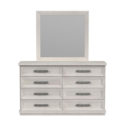 Picket House Furnishings - Rhiannon Dresser and Mirror Set in Antique White - B-11600-7-DRMR veiw 2