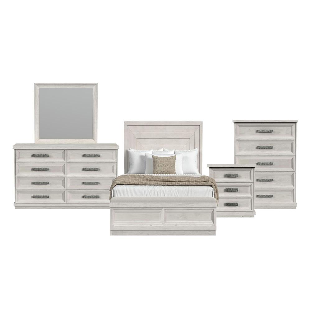 Picket House Furnishings - Rhiannon Queen Storage 5PC Bedroom Set in Antique White - B-11600-7-QSB-5PC veiw 1