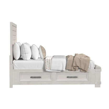 Picket House Furnishings - Rhiannon Queen Storage Bed in Antique White - B-11600-7-QSB veiw 2