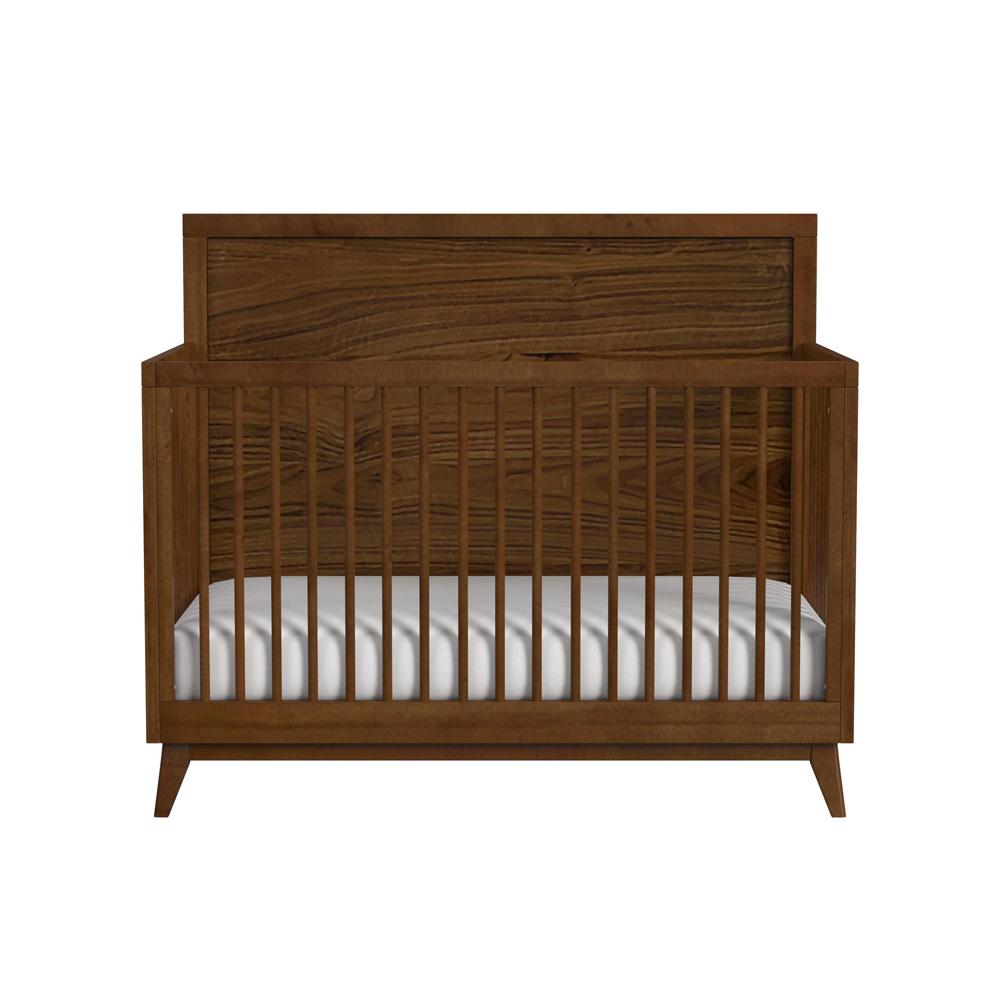Picket House Furnishings - Riley Crib with High Headboard and Guardrail in Walnut - N-15940-5-CB veiw 3