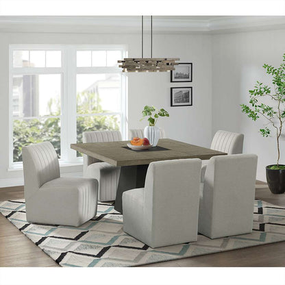 Picket House Furnishings - Rizzo 7PC Standard Height Dining Set in Grey-Square Table and Six Chairs - D-7570-5-7PC veiw 1