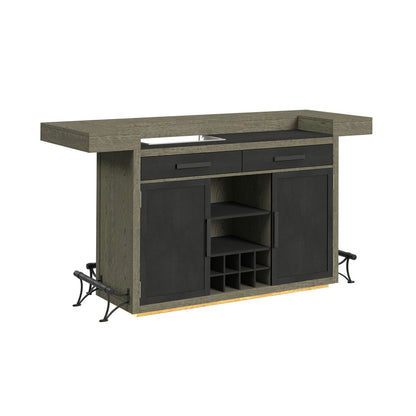 Picket House Furnishings - Rizzo Bar Table with Light in Grey and Dark Espresso - DA-7570-5-BT view 1
