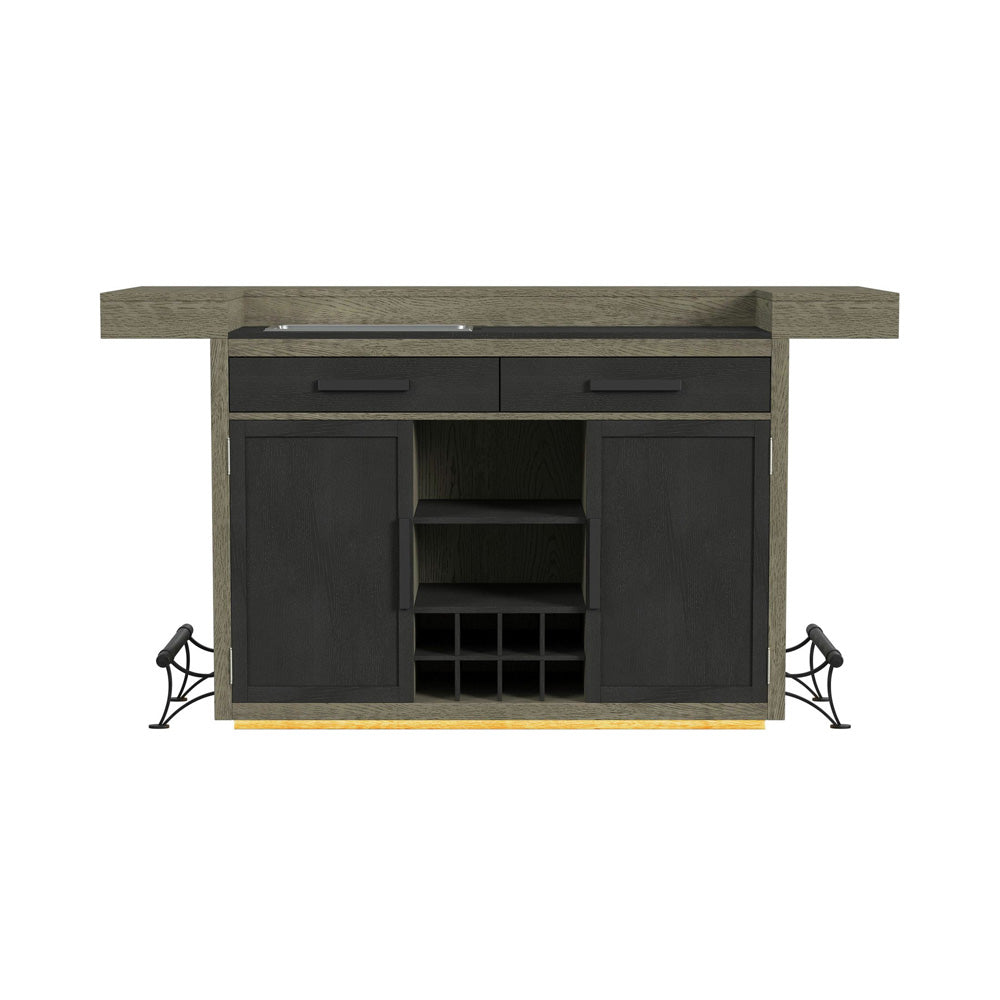 Picket House Furnishings - Rizzo Bar Table with Light in Grey and Dark Espresso - DA-7570-5-BT view 2