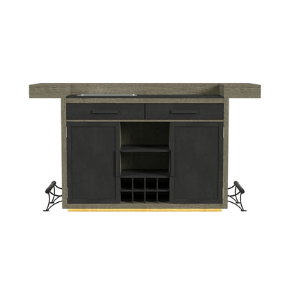 Picket House Furnishings - Rizzo Bar Table with Light in Grey and Dark Espresso - DA-7570-5-BT view 2