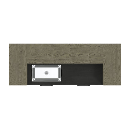 Picket House Furnishings - Rizzo Bar Table with Light in Grey and Dark Espresso - DA-7570-5-BT view 5