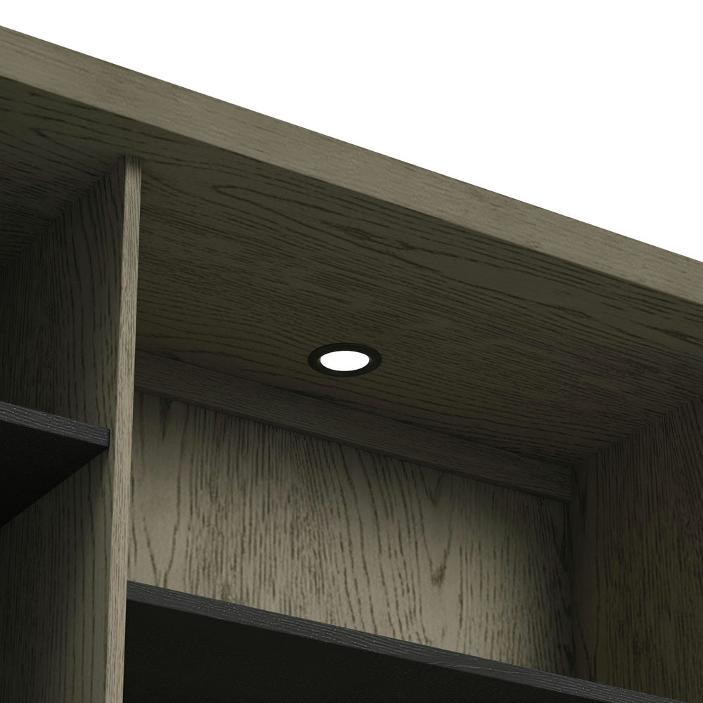 Picket House Furnishings - Rizzo Buffet and Hutch with Light in Grey and Dark Espresso - DA-7570-5-BFHT view 3