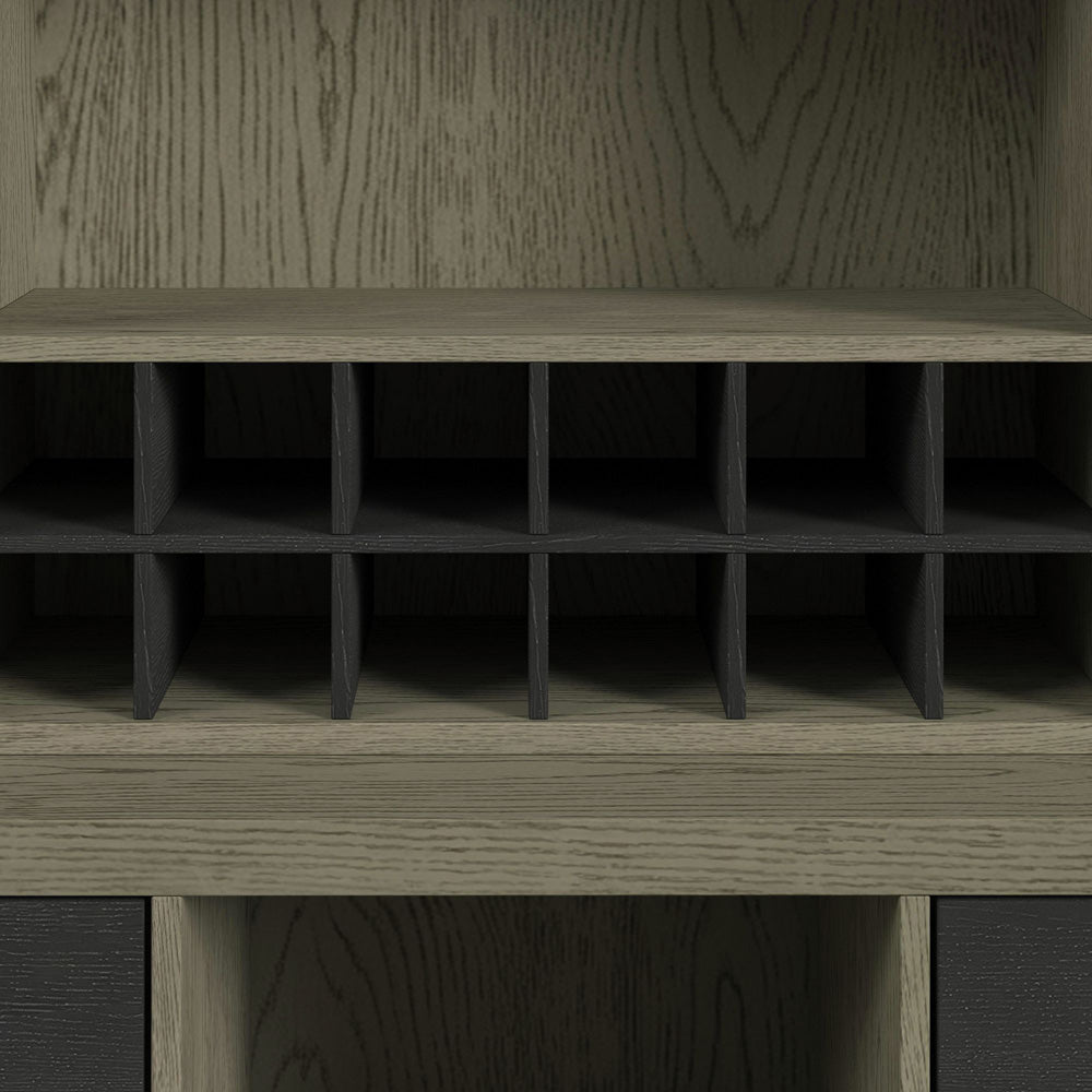 Picket House Furnishings - Rizzo Buffet and Hutch with Light in Grey and Dark Espresso - DA-7570-5-BFHT view 5