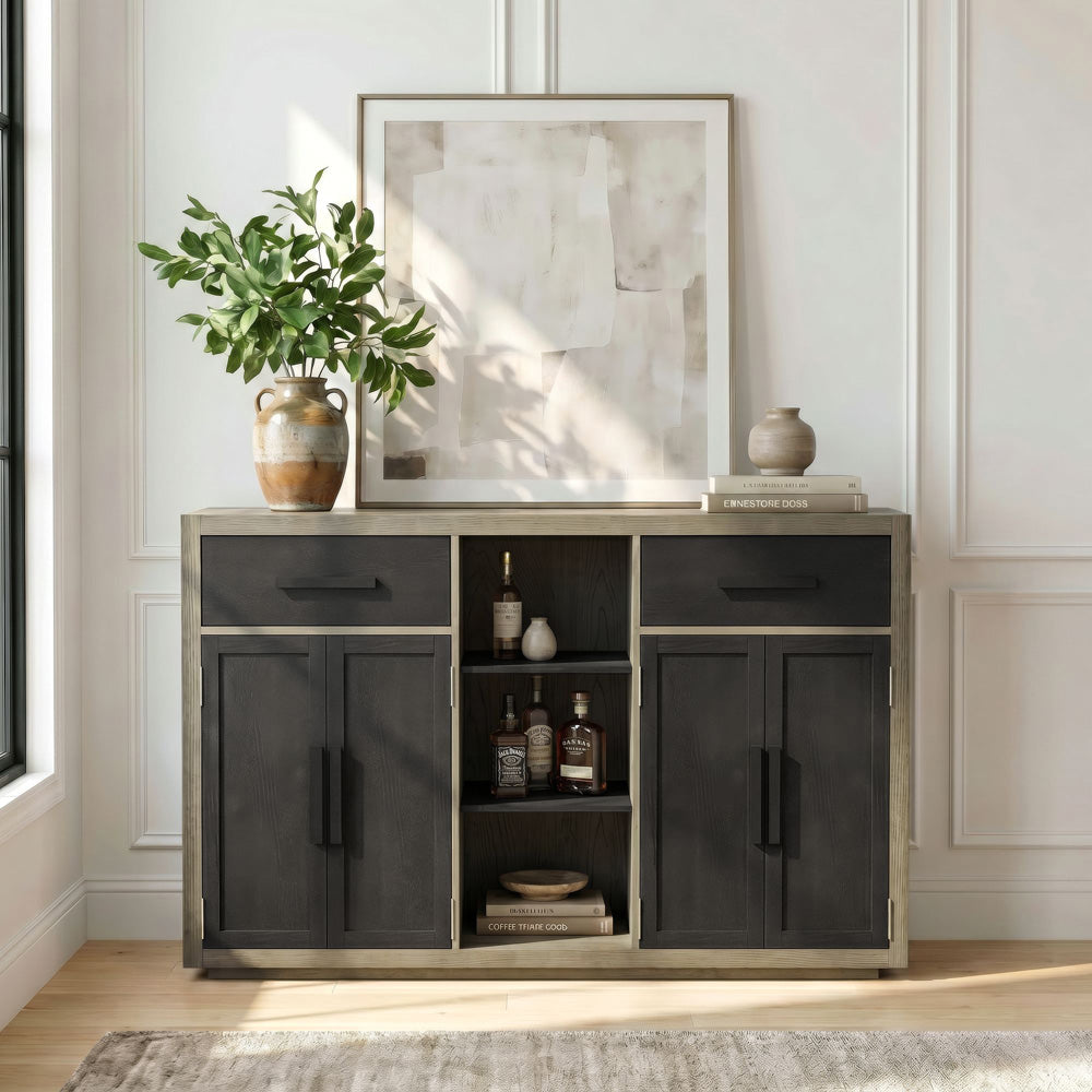 Picket House Furnishings - Rizzo Buffet in Grey and Dark Espresso - DA-7570-5-BF view 4