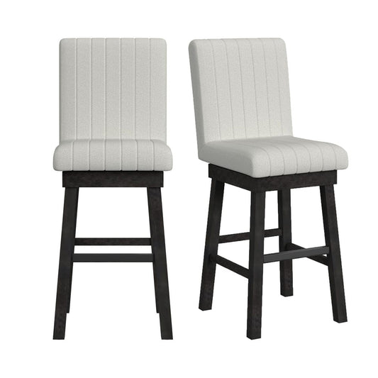 Picket House Furnishings - Rizzo Swivel Bar Stool with Beige Linen in Dark Espresso Set of 2 - DA-7570-5-BST view 1