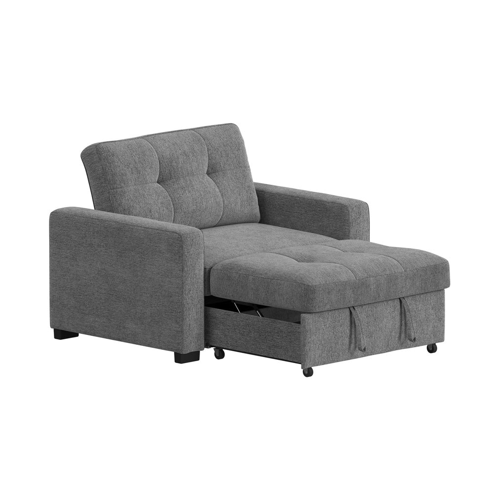 Picket House Furnishings - Romar Klicklak Chair W/Pull Out Bed in Clementine Grey - U-20360-12202-102 view 3