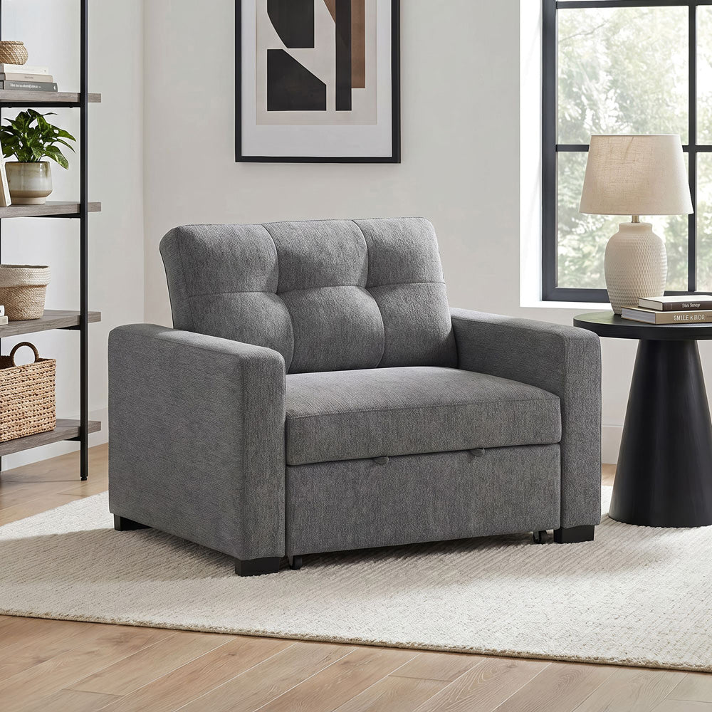 Picket House Furnishings - Romar Klicklak Chair W/Pull Out Bed in Clementine Grey - U-20360-12202-102 view 8