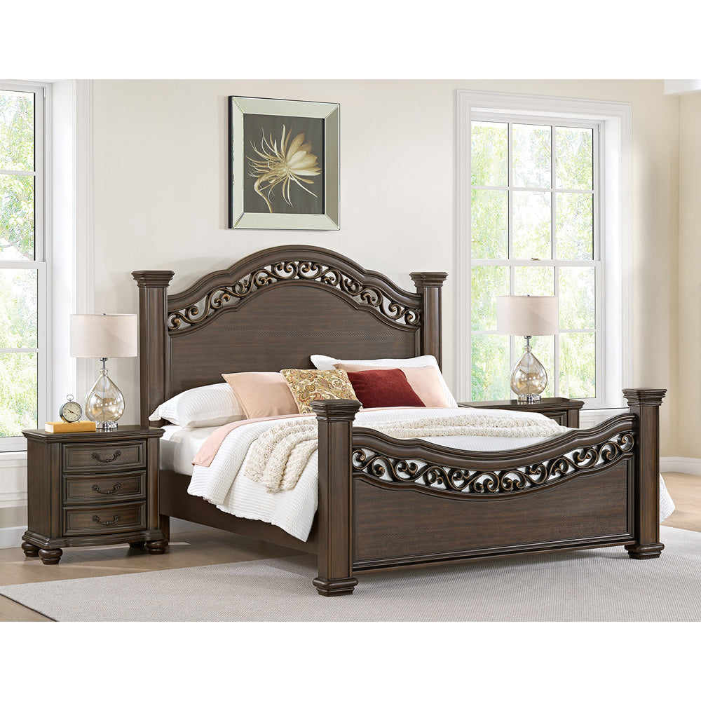 Picket House Furnishings - Rosalinda King 3PC Bedroom Set in Mahogany - B-13070-5-KB-NS2 view 3