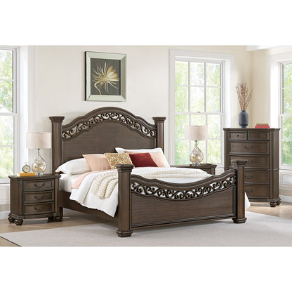 Picket House Furnishings - Rosalinda King 4PC Bedroom Set in Mahogany - B-13070-5-KB-NSCH view 3