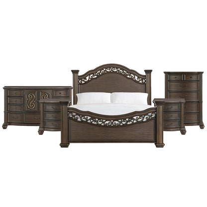 Picket House Furnishings - Rosalinda King 5PC Bedroom Set in Mahogany - B-13070-5-KB-NSDRC view 1