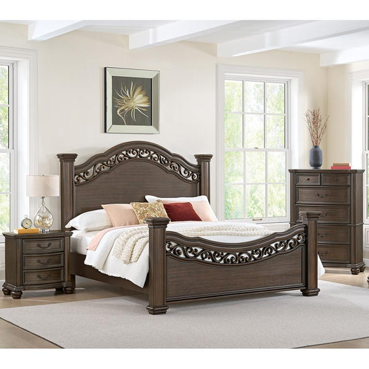 Picket House Furnishings - Rosalinda King Panel 3PC Bedroom Set in Mahogany - B-13070-5-KB-3PC veiw 1