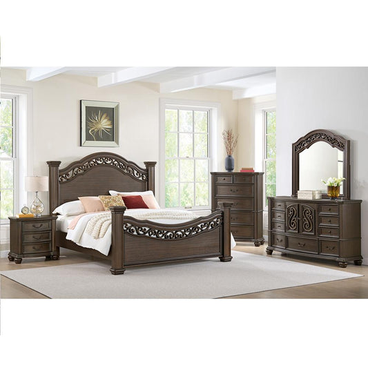 Picket House Furnishings - Rosalinda King Panel 5PC Bedroom Set in Mahogany - B-13070-5-KB-5PC veiw 1