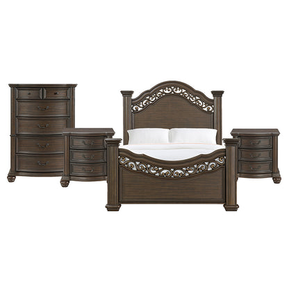 Picket House Furnishings - Rosalinda Queen 4PC Bedroom Set in Mahogany - B-13070-5-QB-NSCH view 1
