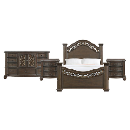 Picket House Furnishings - Rosalinda Queen 4PC Bedroom Set in Mahogany - B-13070-5-QB-NSDR view 1