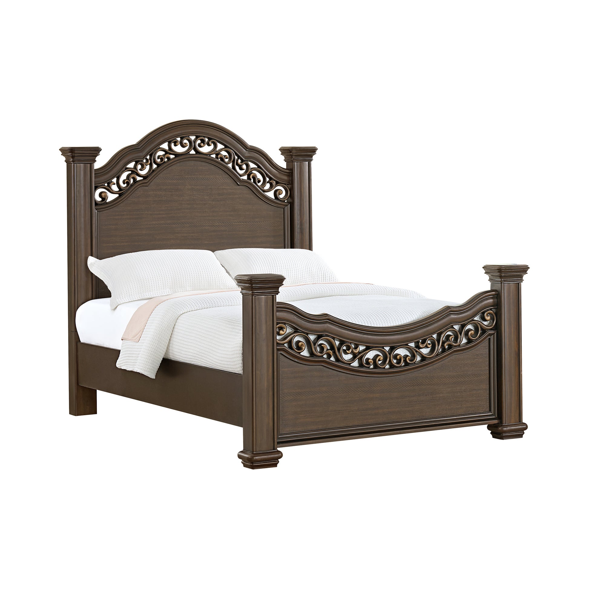 Picket House Furnishings - Rosalinda Queen 5PC Bedroom Set in Mahogany - B-13070-5-QB-NSDRC view 4