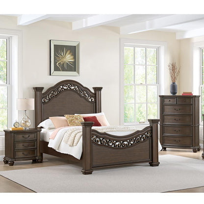 Picket House Furnishings - Rosalinda Queen Panel 3PC Bedroom Set in Mahogany - B-13070-5-QB-3PC veiw 1