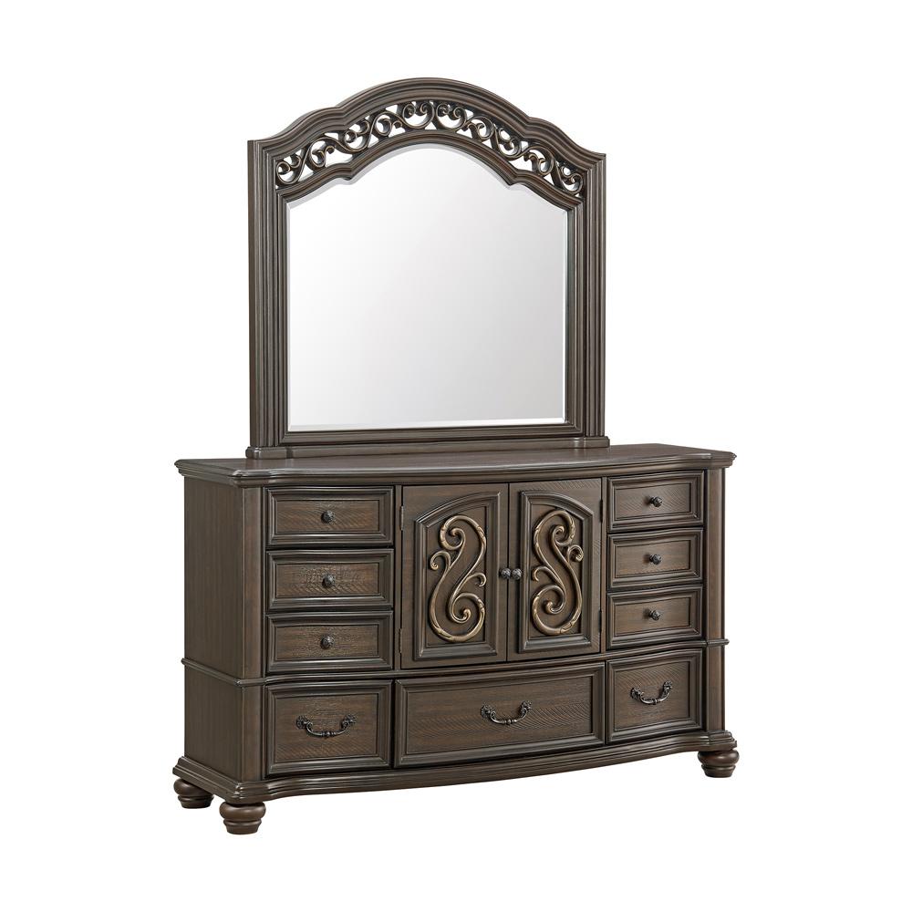 Picket House Furnishings - Rosalinda Queen Panel 5PC Bedroom Set in Mahogany - B-13070-5-QB-5PC veiw 2