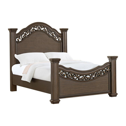 Picket House Furnishings - Rosalinda Queen Panel Bed in Mahogany - B-13070-5-QB veiw 1