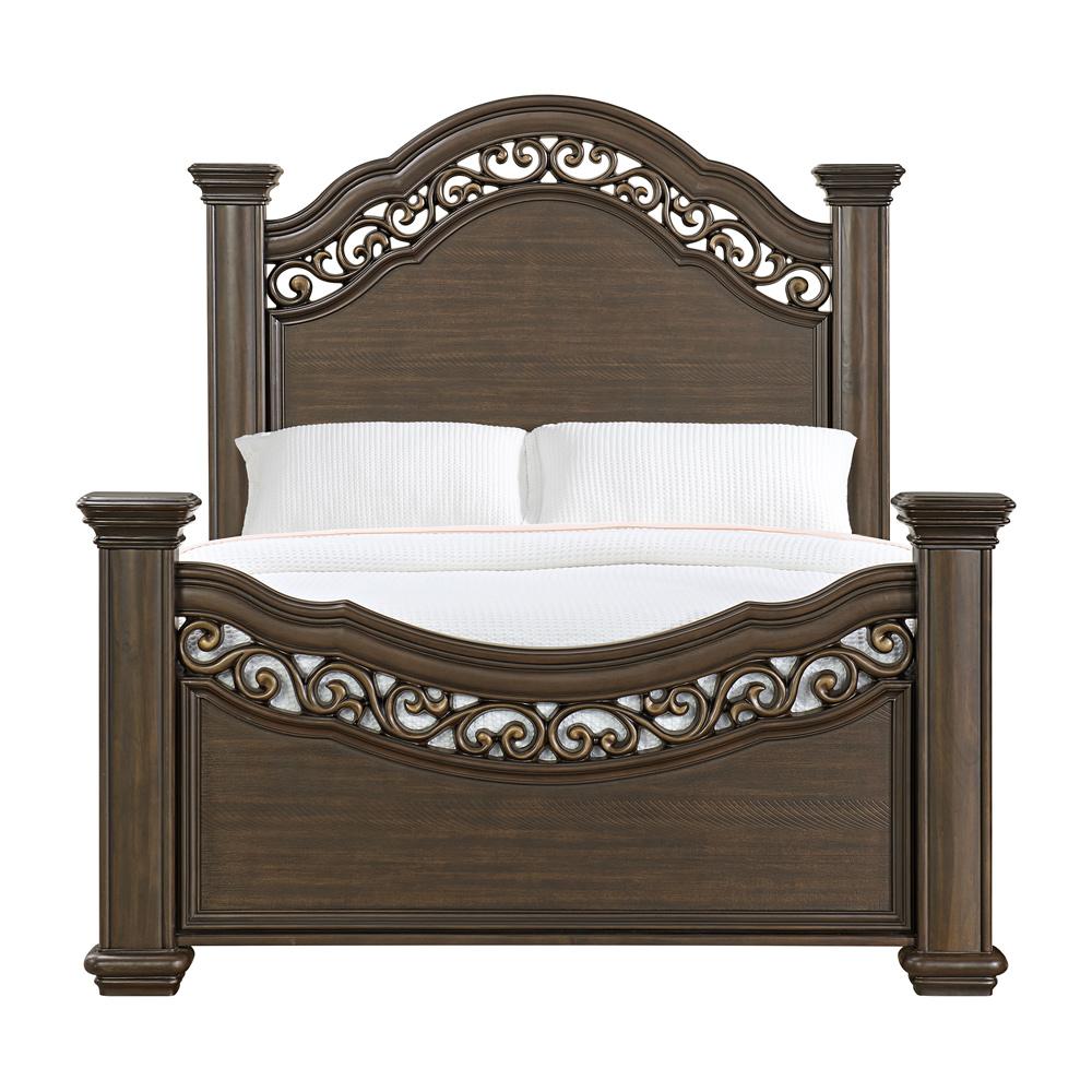 Picket House Furnishings - Rosalinda Queen Panel Bed in Mahogany - B-13070-5-QB veiw 2