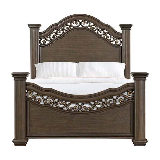 Picket House Furnishings - Rosalinda Queen Panel Bed in Mahogany - B-13070-5-QB veiw 2