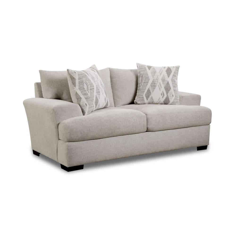 Picket House Furnishings - Rowan Loveseat in Fentasy Silver with 2 Pillows - U.9013T veiw 1