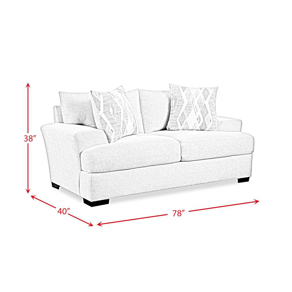 Picket House Furnishings - Rowan Loveseat in Fentasy Silver with 2 Pillows - U.9013T veiw 5