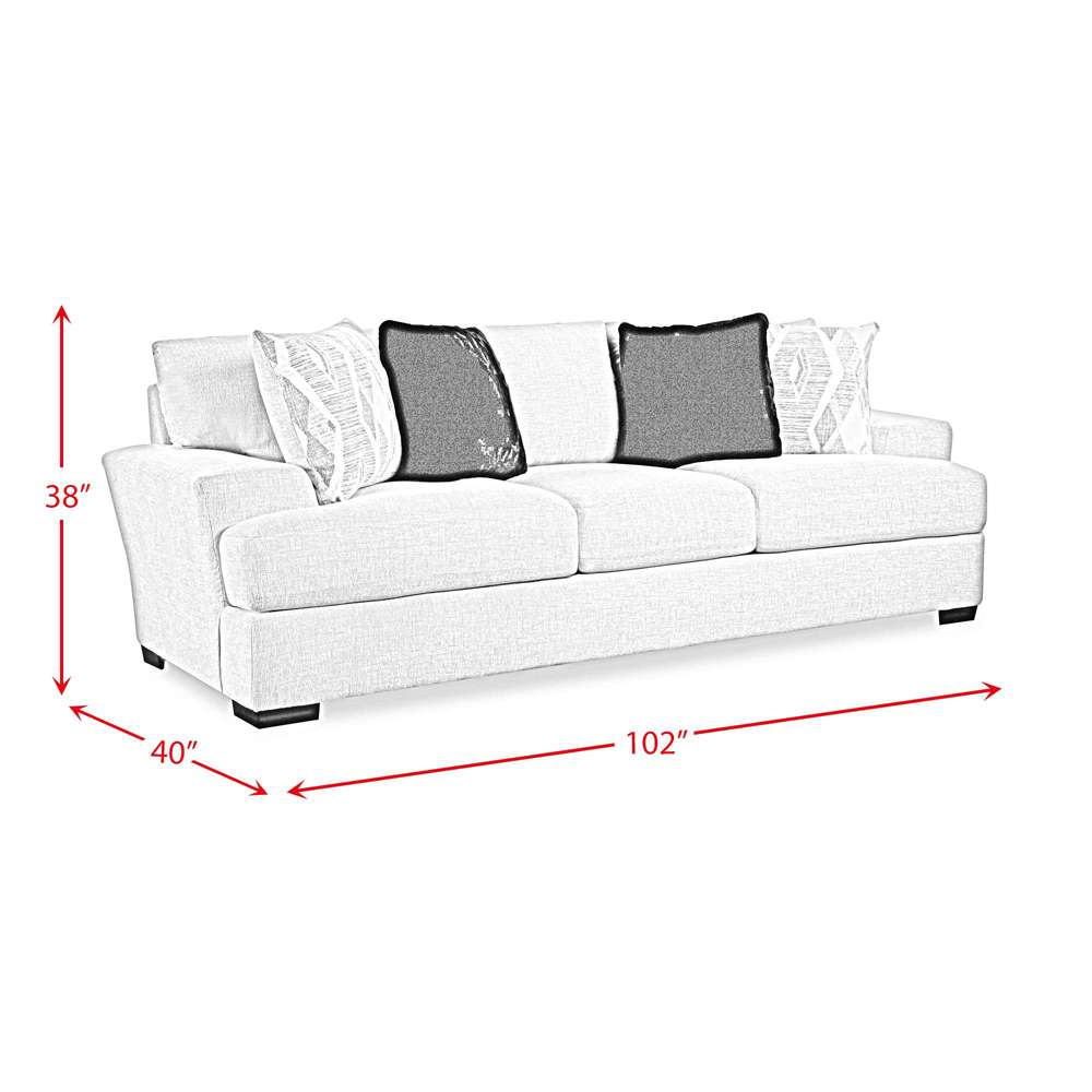 Picket House Furnishings - Rowan Sofa in Fentasy Silver with 4 Pillows - U.9010T veiw 5