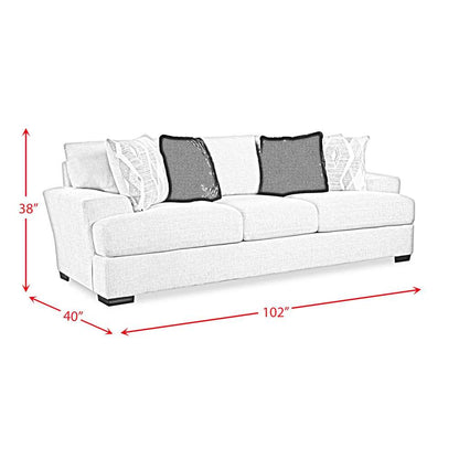 Picket House Furnishings - Rowan Sofa in Fentasy Silver with 4 Pillows - U.9010T veiw 5