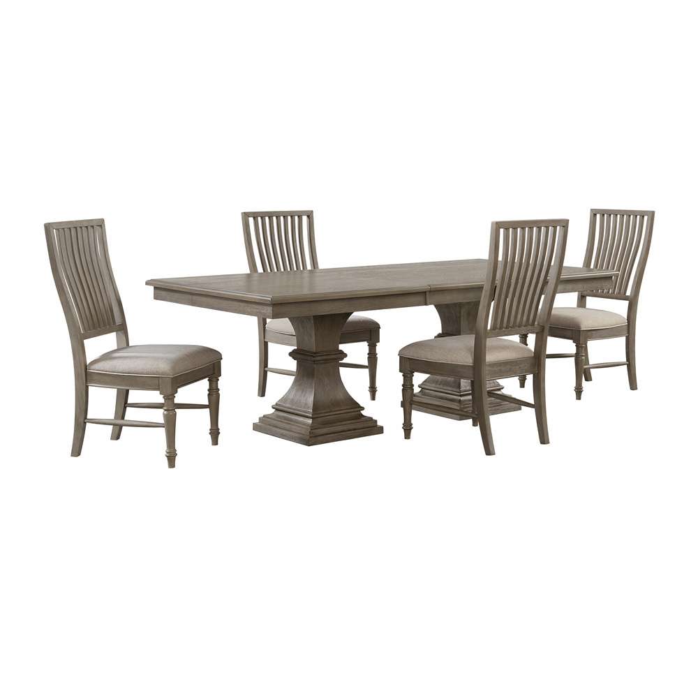 Picket House Furnishings - Royale 5PC Standard Height Dining Set in Grey-Rectangular Table and Four Chairs - D-10315-3-DT-5PC veiw 1