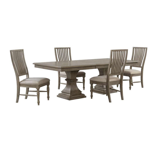 Picket House Furnishings - Royale 5PC Standard Height Dining Set in Grey-Rectangular Table and Four Chairs - D-10315-3-DT-5PC veiw 1