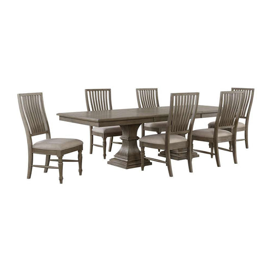 Picket House Furnishings - Royale 7PC Standard Height Dining Set in Grey-Rectangular Table and Six Chairs - D-10315-3-DT-7PC veiw 1