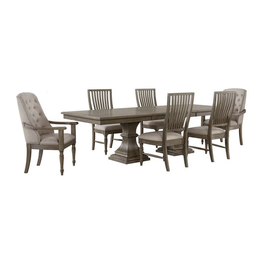 Picket House Furnishings - Royale 7PC Standard Height Dining Set in Grey-Rectangular Table, Four Chairs and Two Arm Chairs - D-10315-3-DTAC-7PC veiw 1