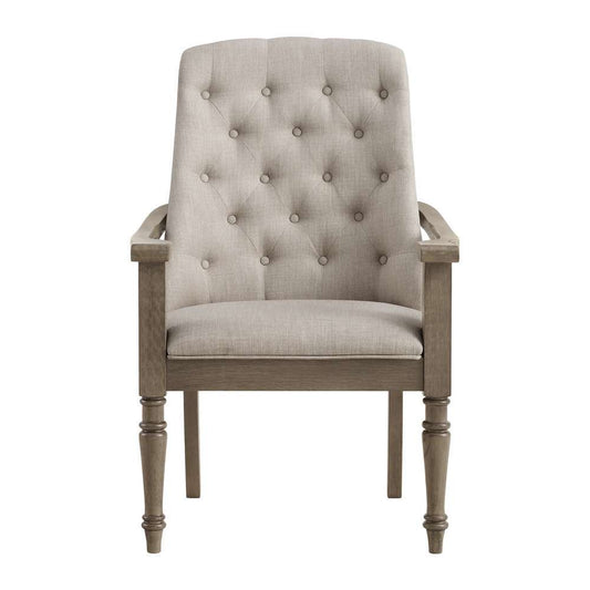 Picket House Furnishings - Royale Dining Arm Chair with Taupe Fabric in Grey - D-10315-3-AC veiw 1
