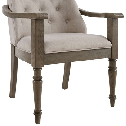 Picket House Furnishings - Royale Dining Arm Chair with Taupe Fabric in Grey - D-10315-3-AC veiw 3