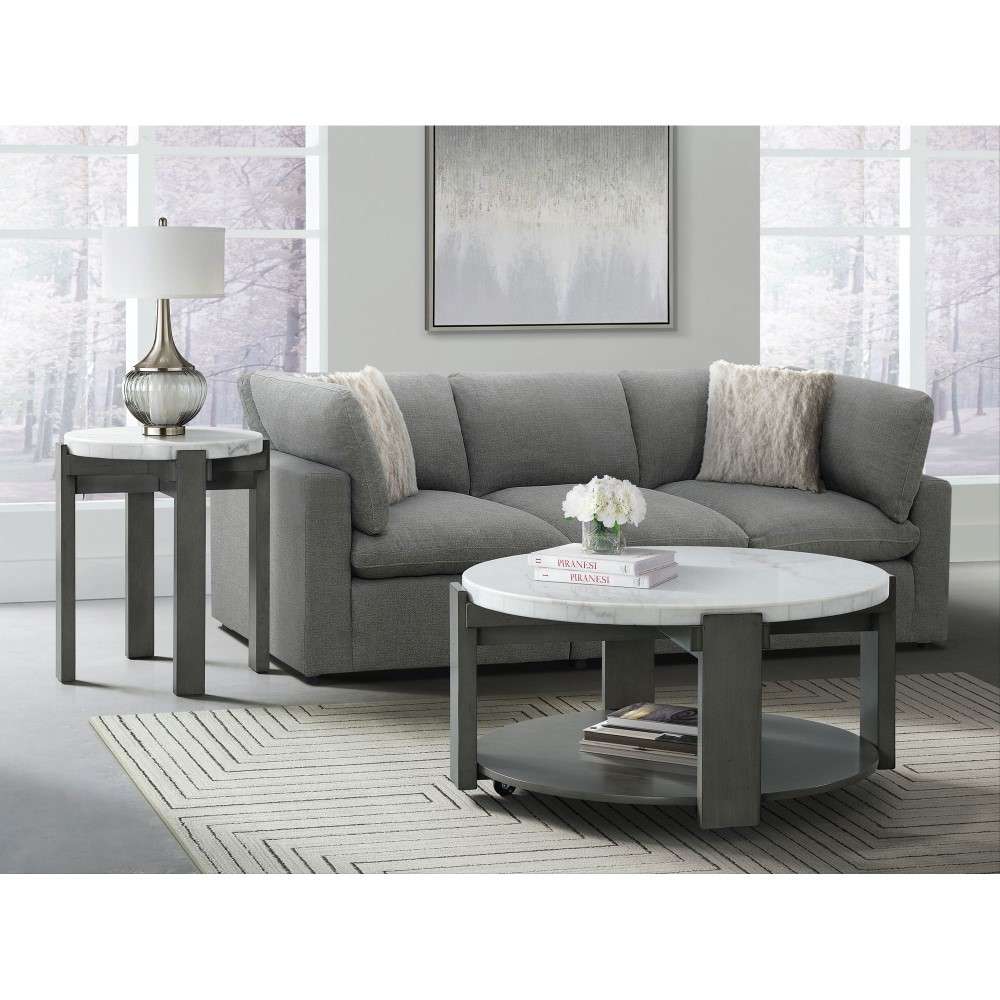 Picket House Furnishings - Rysa Round End Table in Grey - T-17820-ET veiw 3