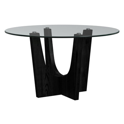 Picket House Furnishings -  Salem 5PC Counter Height Dining Set in Black-Round Counter Table with Glass Top and Four Chairs - D-17380-8-CT3-5PC view 2