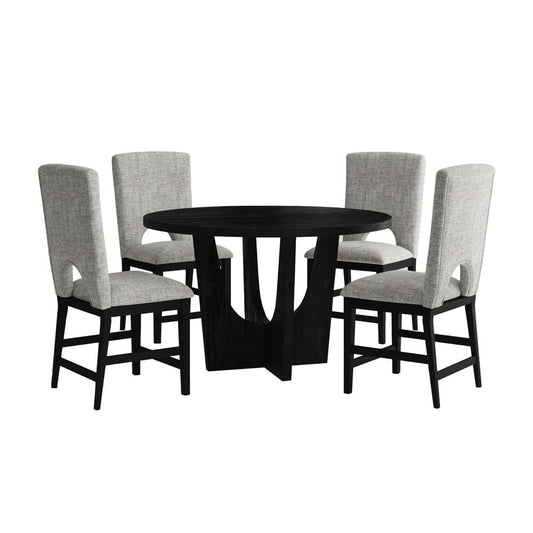 Picket House Furnishings -  Salem 5PC Counter Height Dining Set in Black-Round Counter Table with Wood Top and Four Chairs - D-17380-8-CT1-5PC view 1