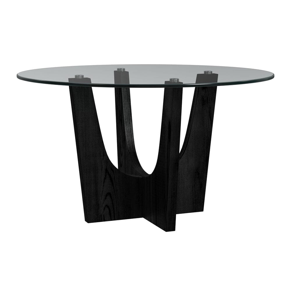 Picket House Furnishings -  Salem 5PC Standard Height Dining Set in Black-Round Table with Glass Top and Four Chairs - D-17380-8-DT3-5PC view 2
