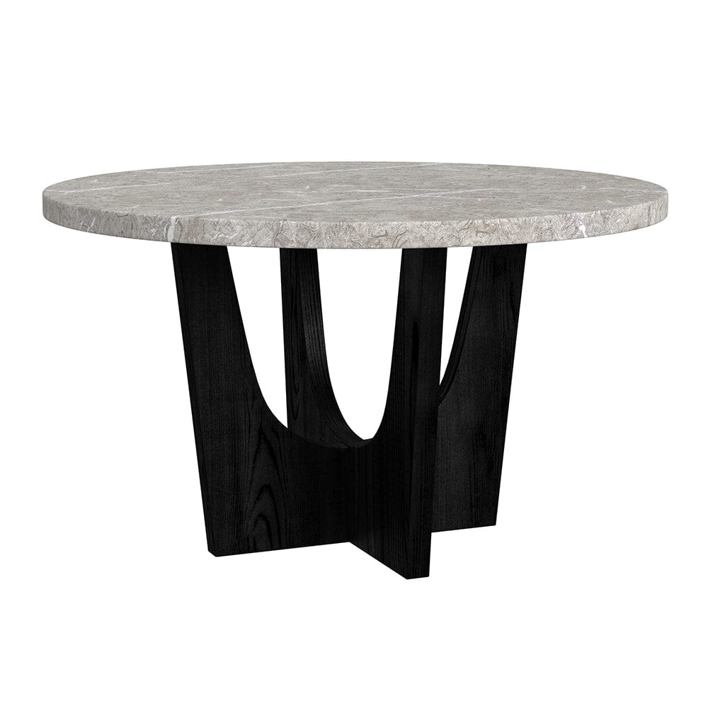 Picket House Furnishings -  Salem 5PC Standard Height Dining Set in Black-Round Table with Grey Faux Marble Top and Four Chairs - D-17380-8-DT2-5PC view 2