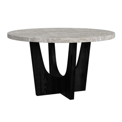 Picket House Furnishings -  Salem 5PC Standard Height Dining Set in Black-Round Table with Grey Faux Marble Top and Four Chairs - D-17380-8-DT2-5PC view 2