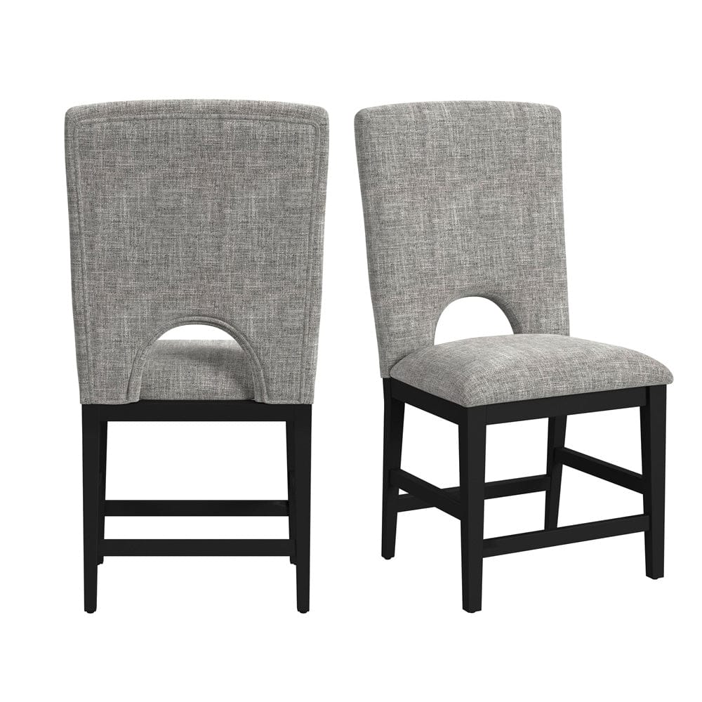 Picket House Furnishings -  Salem Counter Side Chair with Grey Fabric in Black Set of 2 - D-17380-8-CSC view 1
