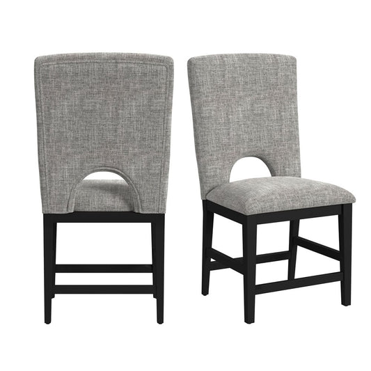 Picket House Furnishings -  Salem Counter Side Chair with Grey Fabric in Black Set of 2 - D-17380-8-CSC view 1