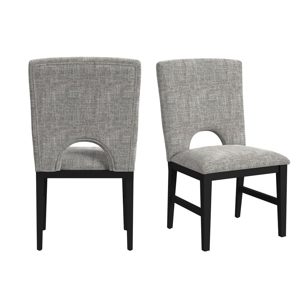 Picket House Furnishings -  Salem Dining Side Chair with Grey Fabric in Black Set of 2 - D-17380-8-SC view 1