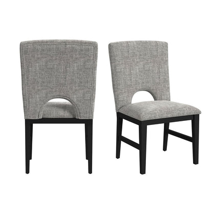 Picket House Furnishings -  Salem Dining Side Chair with Grey Fabric in Black Set of 2 - D-17380-8-SC view 1